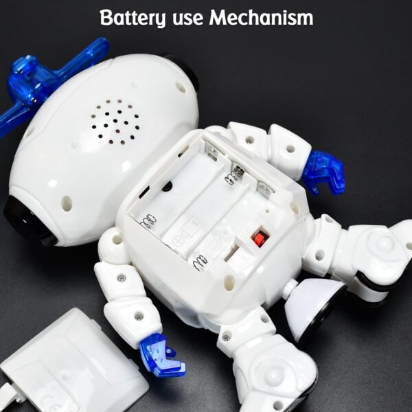 dancing robot with 3d lights and music.