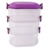 3 layer stackable airtight food storage container set (1 set) 3 layer stackable airtight food storage container set (1 set)