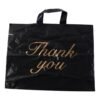 large black thank you printed plastic carry bag (34 Ã— 44 cm, 1 pc)