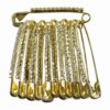 decorative golden safety pin brooch set (12 pc set)