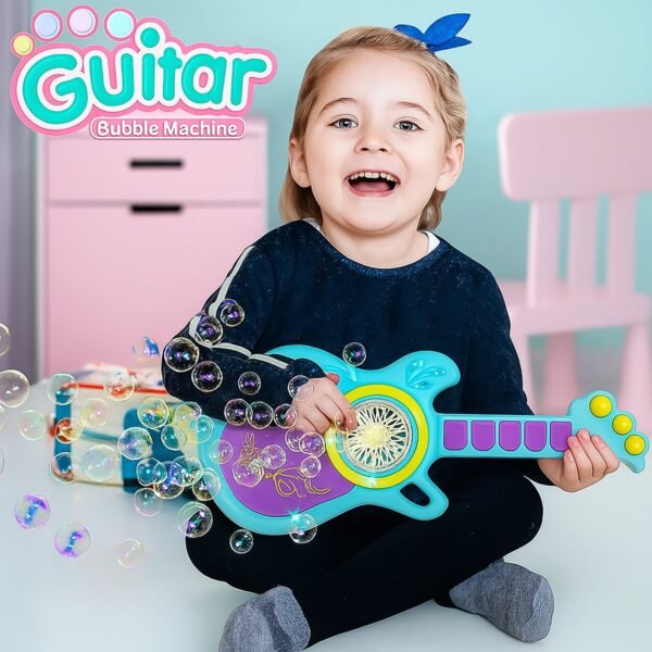 electric automatic guitar shaped bubble machine set