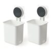 wall mounted bathroom storage organizer cup set (2 pc set) wall mounted bathroom storage organizer cup set (2 pc set)