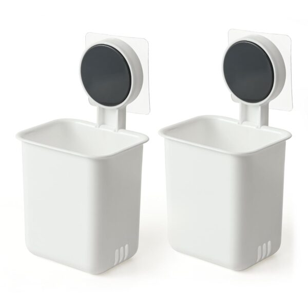 wall mounted bathroom storage organizer cup set (2 pc set) wall mounted bathroom storage organizer cup set (2 pc set)
