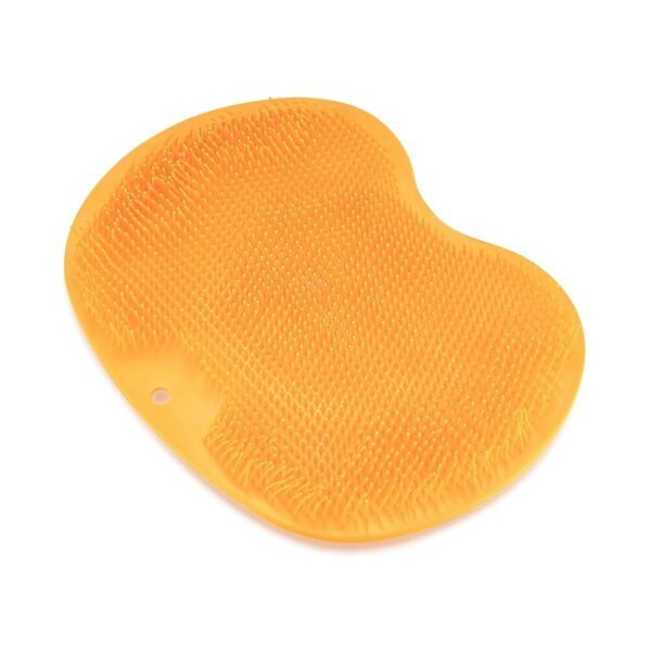 yellow silicone bath massage cushion â€“ suction cup exfoliating foot scrubber & mat