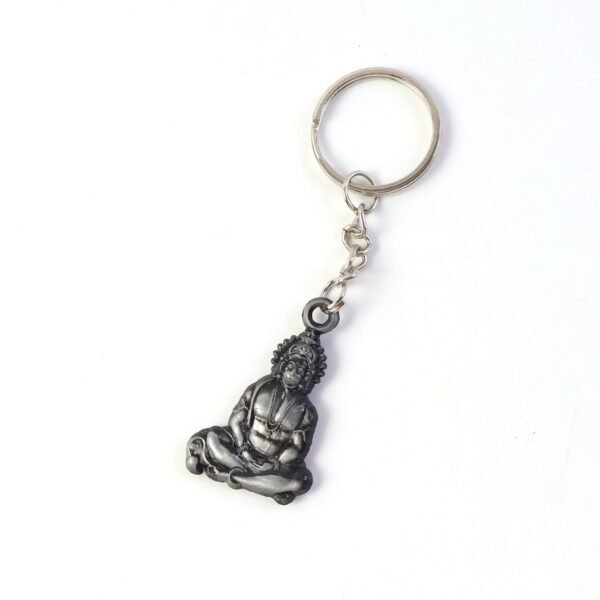premium spiritual hanuman ji sitting pose metal keychain (1 pc)