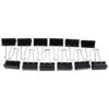 black metal binder clips (19 mm, 12 pieces set)