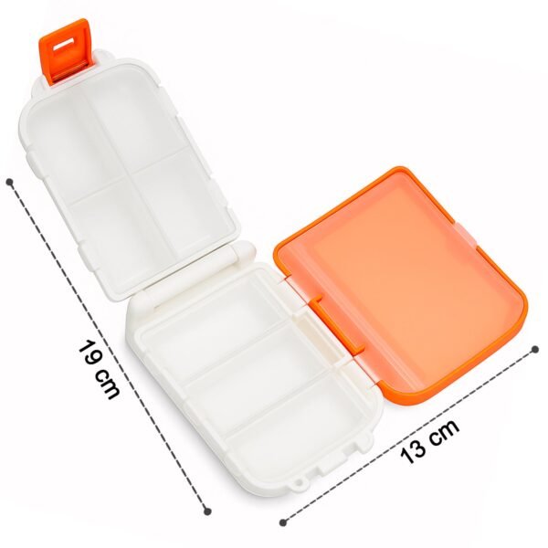 portable orange dual sided pill organizer box (1 pc)