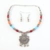 oxidised silver traditional beaded necklace set