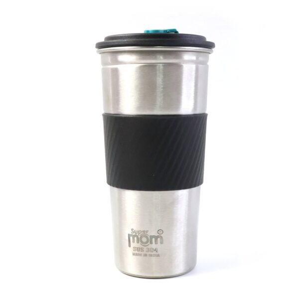 supermom stainless steel sip mate travel tumbler (approx. 500 ml)