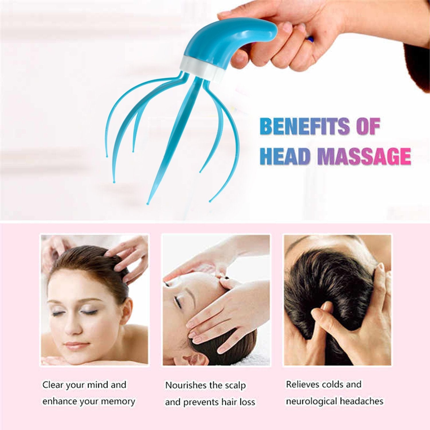 super life refreshing head massager hand grip