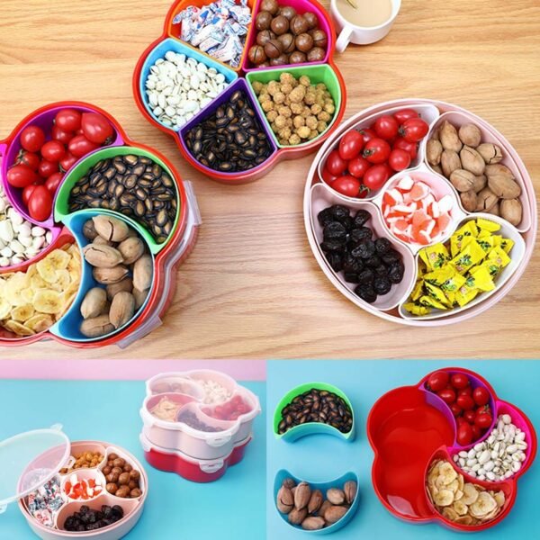 5compartments party food storage snack nuts box