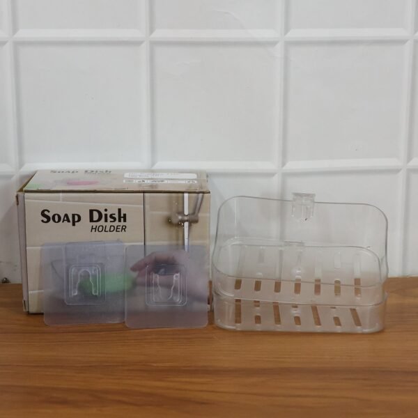 wall mounted transparent soap dish holder set