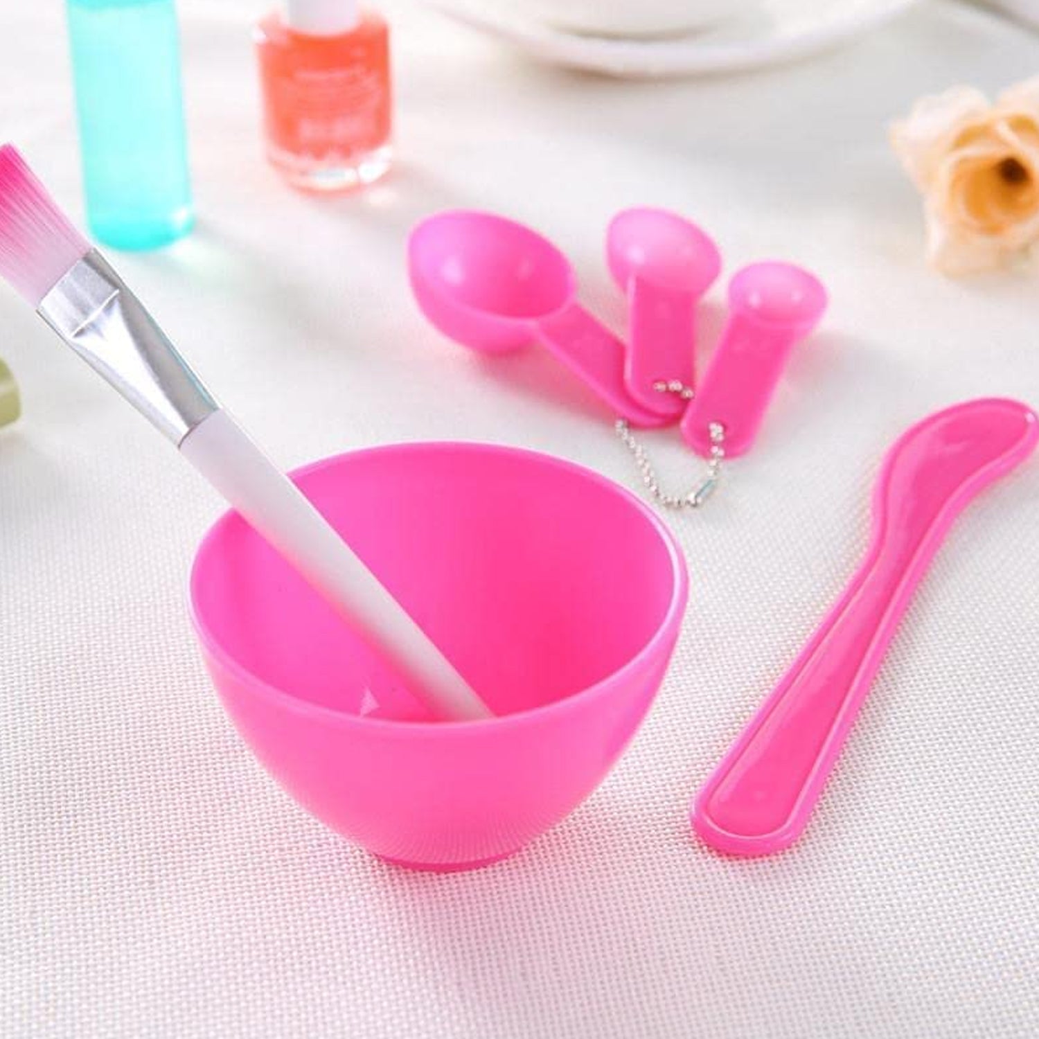 facial mask bowl set for girls (6 pcs)