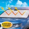foldable car windshield sunshade for heat protection