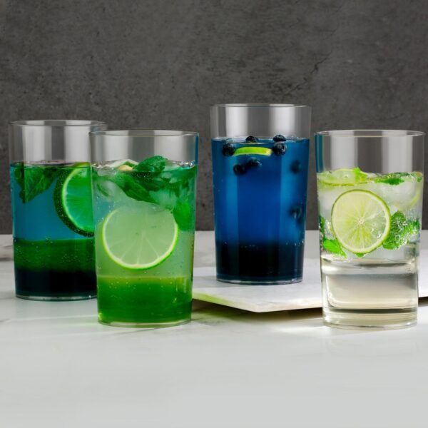 round clear plastic unbreakable transparent glass set ( 300ml 6pc )