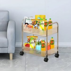 2 layer multipurpose storage trolley with wheels (1 pc)