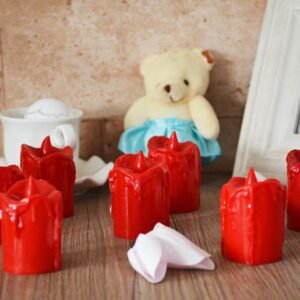 set of 24 multicolor flameless melted design candles for decoration, diwali