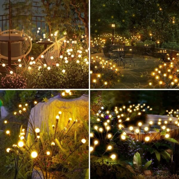 solar powered warm white garden ball light set