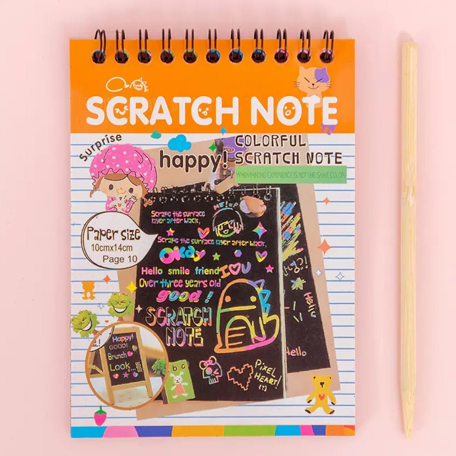 crafts rainbow art scratch paper book (10 pages, pack of 1)