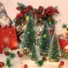mini artificial christmas tree with snow effect (1 pc)
