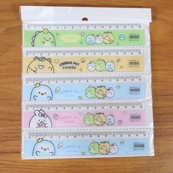 premium cute cartoon plastic ruler set for kids (5 pc)