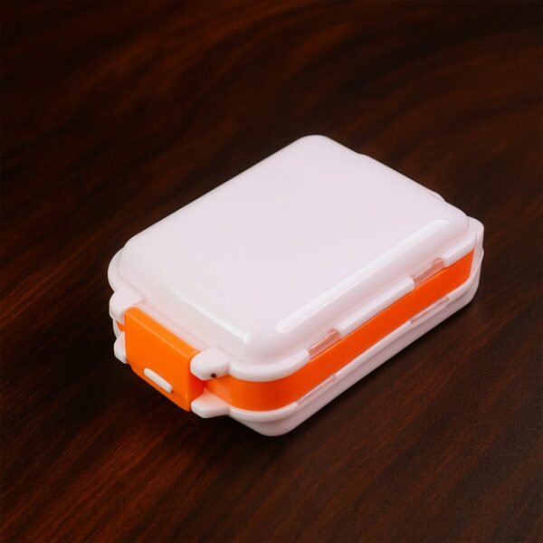 portable orange dual sided pill organizer box (1 pc)