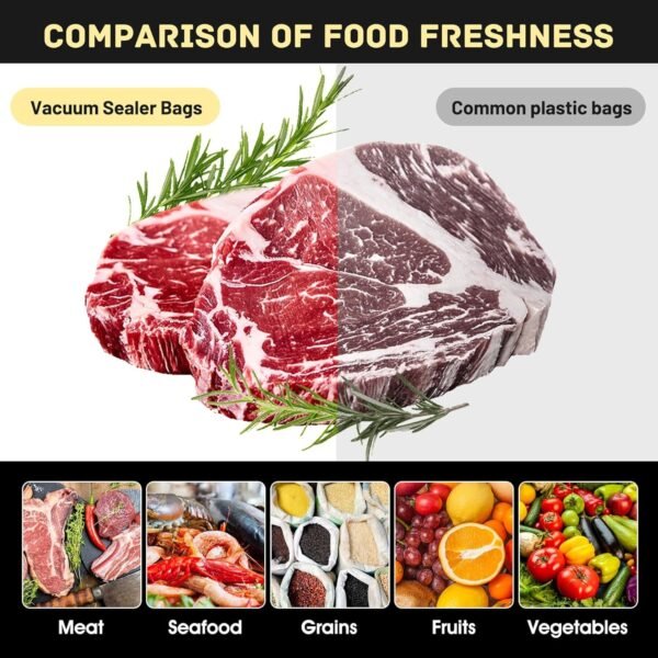 heavy duty vacuum sealer food bags (24Ã—16 cm, pack of 50)