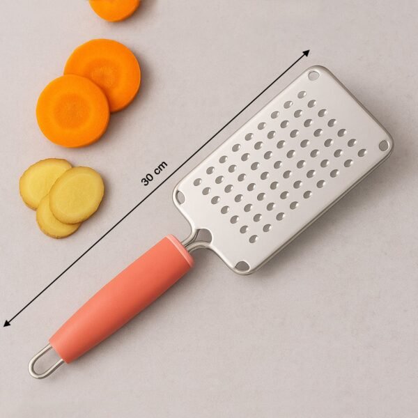 supermom stainless steel vegetable & cheese grater with soft grip handle (1 pc)