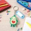 cute avocado cartoon keychain with name tag holder (1 pc) cute avocado cartoon keychain with name tag holder (1 pc)
