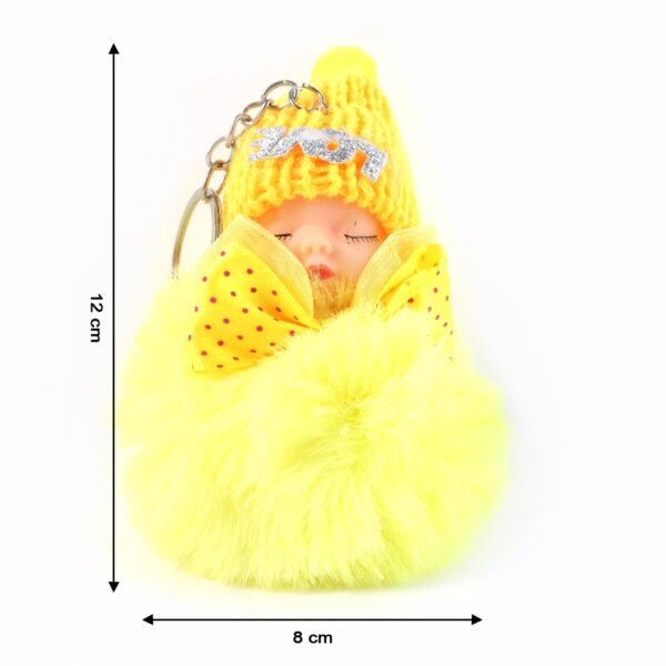 cute doll plush keychain with soft fur ball (1 pc)