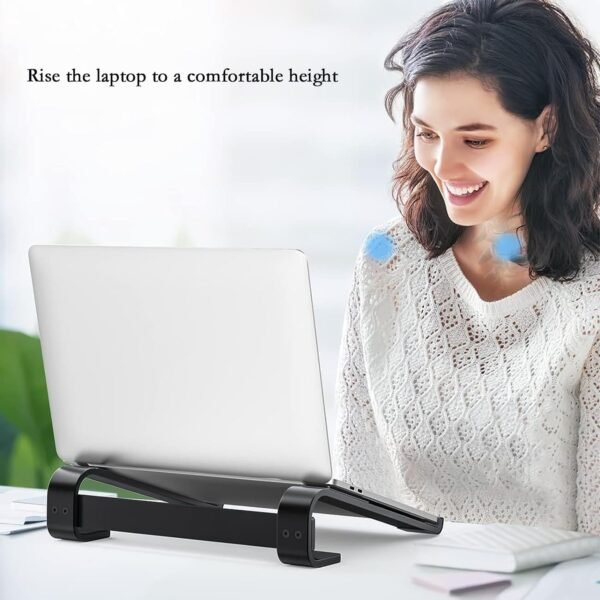 fixed metal laptop stand for desk (25 Ã— 26 cm)