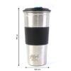 supermom stainless steel sip mate travel tumbler (approx. 500 ml)