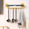 wall mounted double bar towel holder with hooks & adjustable folding shelf