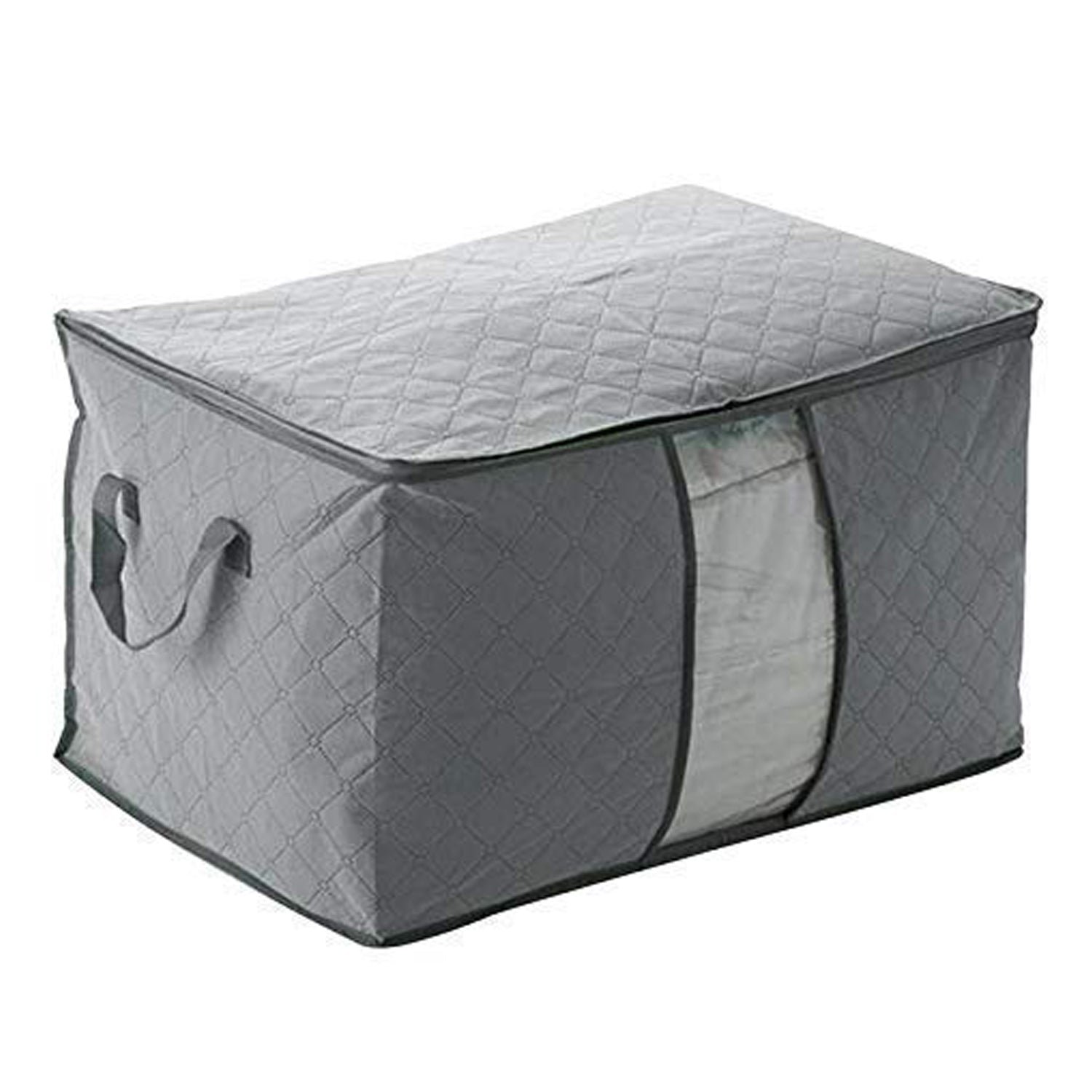 premium quilted foldable storage bag with transparent window