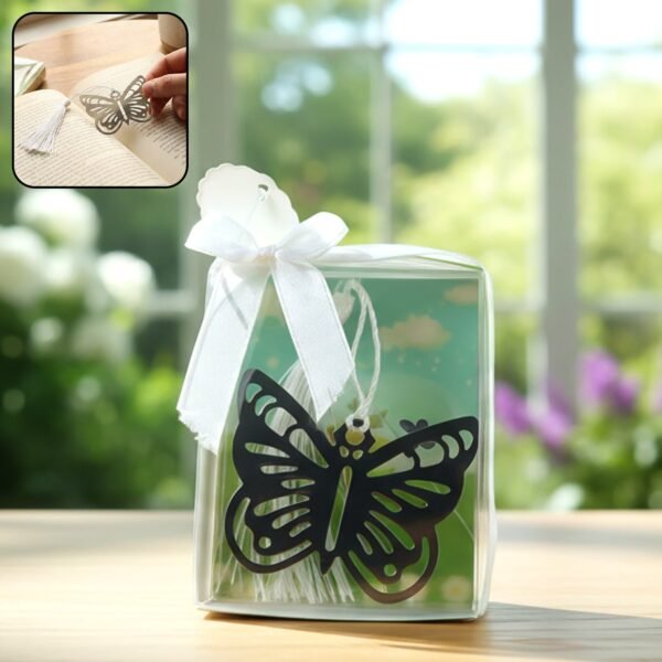 elegant butterfly design metal bookmark (1 pc)