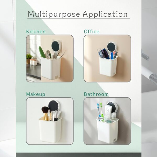 wall mounted bathroom storage organizer cup set (2 pc set) wall mounted bathroom storage organizer cup set (2 pc set)