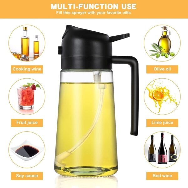 2 in 1 multi purpose glass oil dispenser bottle (500 ml approx)