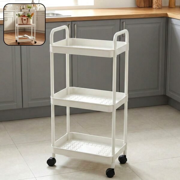 3 layer multipurpose rolling storage trolley (1 pc)
