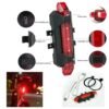 usb rechargeable bicycle led tail light set (1 set)