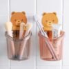 cute teddy bear toothbrush holder for kids (3 pc set)