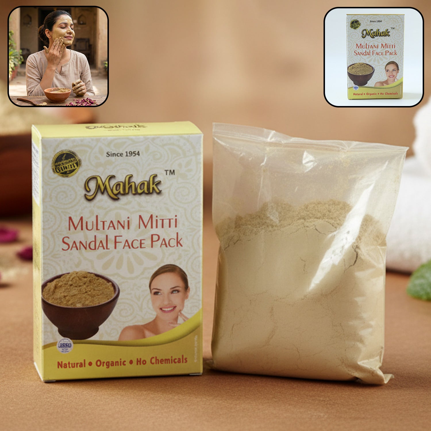 herbal multani mitti and sandal face pack – 80 gm