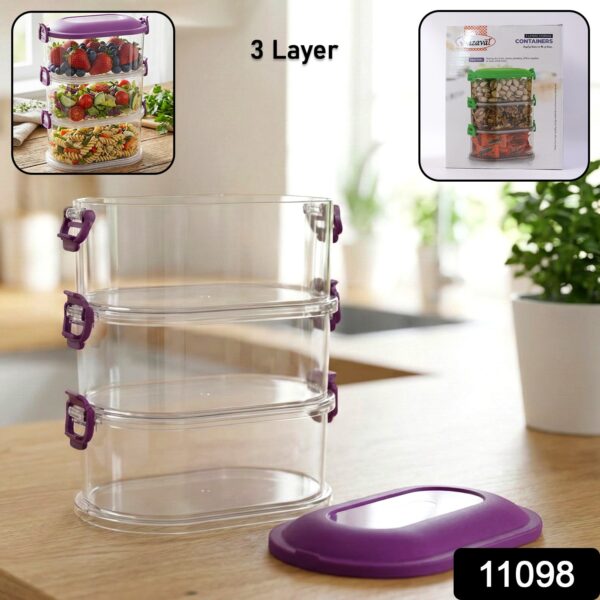 3 layer stackable airtight food storage container set (1 set) 3 layer stackable airtight food storage container set (1 set)