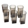 unbreakable transparent square design wine tumbler plastic glass set pack of 6