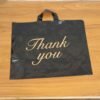 large black thank you printed plastic carry bag (34 Ã— 44 cm, 1 pc)