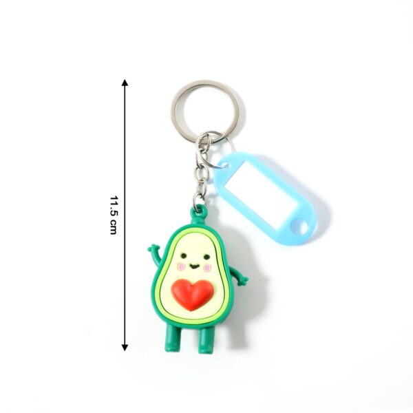 cute avocado cartoon keychain with name tag holder (1 pc) cute avocado cartoon keychain with name tag holder (1 pc)