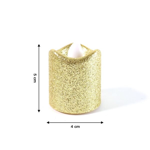 christmas premium glitter led tealight candles (6 pc set)