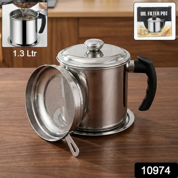 premium stainless steel oil filter pot (1.3 ltr)