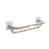 wall mounted double bar towel holder with hooks & adjustable folding shelf