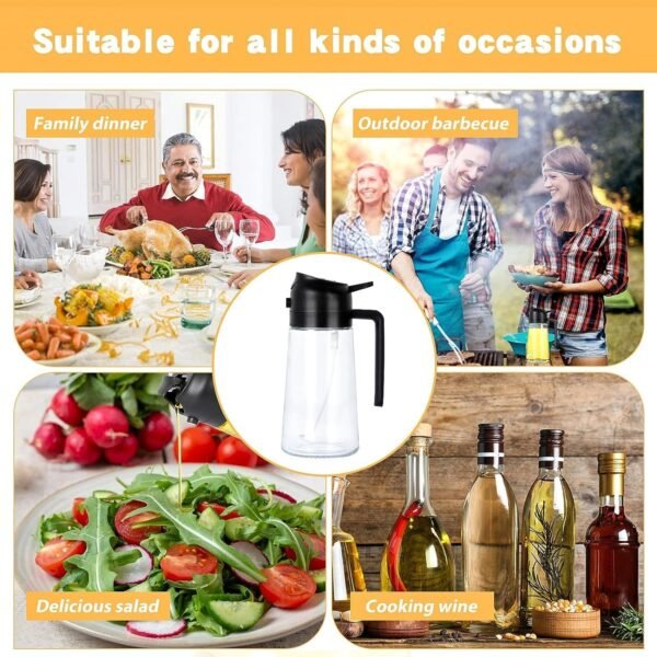 2 in 1 multi purpose glass oil dispenser bottle (500 ml approx)