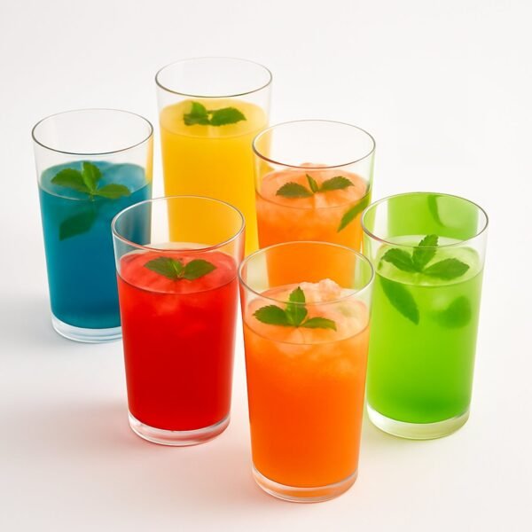 round clear plastic unbreakable transparent glass set ( 300ml 6pc )